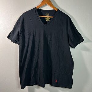 Dark Academia Comfortable Stretch Polo Ralph Lauren Men's Classic Fit Black Tee